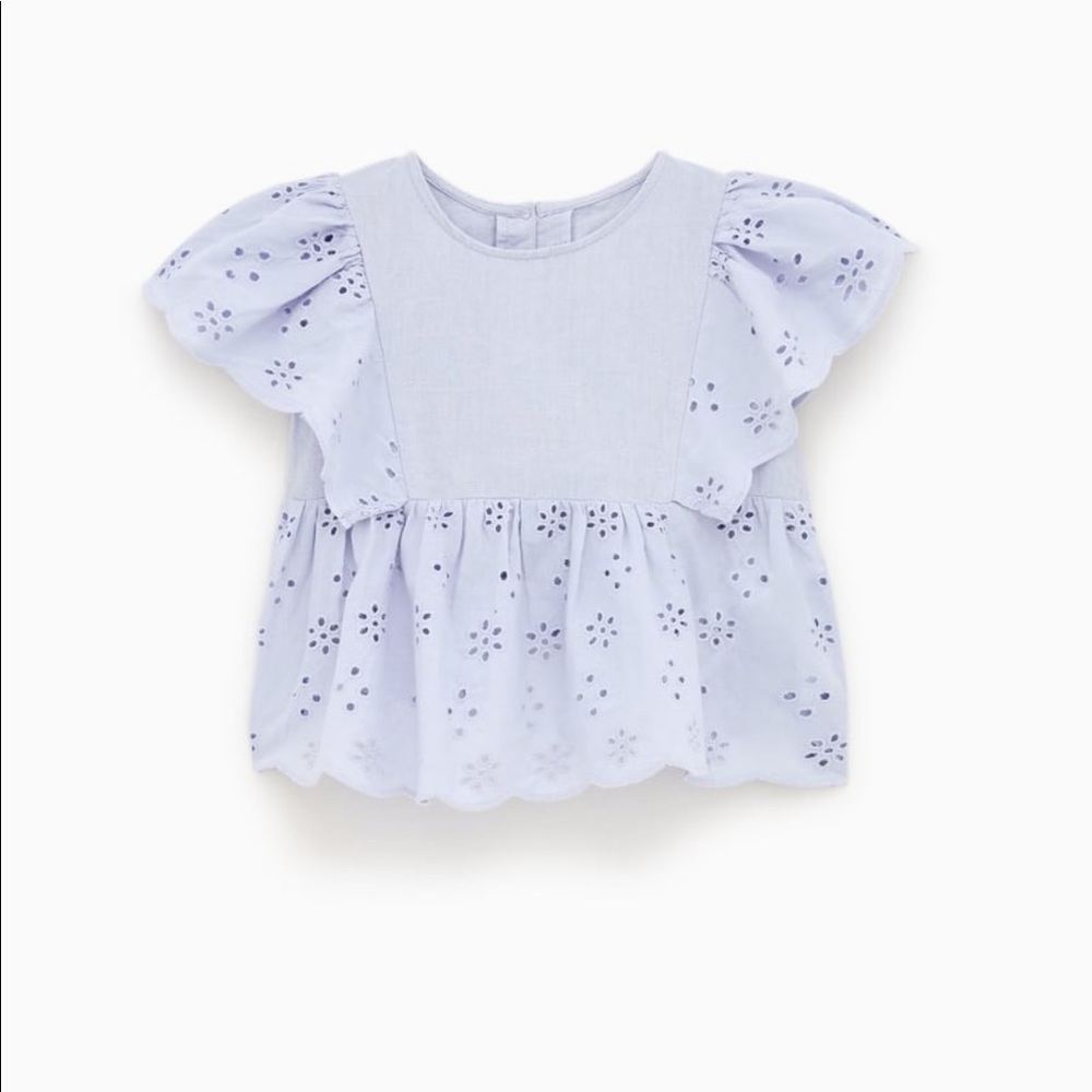 Zara Mini Blouse with Swiss Embroidery